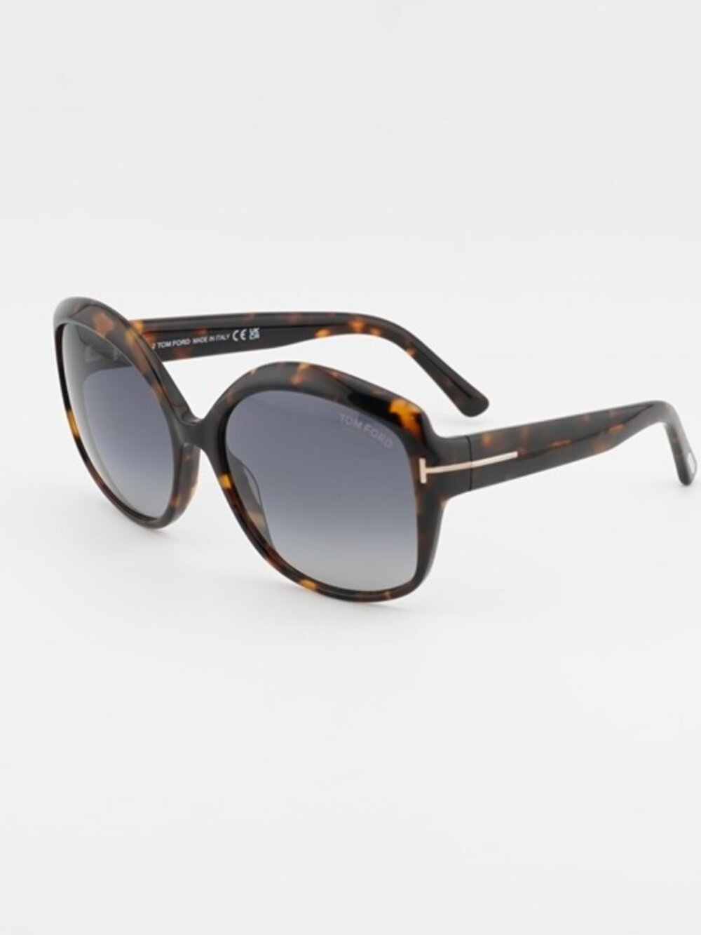 Tom Ford Chiara-02 FT0919 55D Polarized Sunglasses Shiny Havana Butterfly Frame